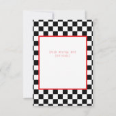 Record Player Rock N Roll Themed Birthday Party Dankeskarte (Rückseite)