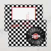 Record Player Rock N Roll Themed Birthday Party Dankeskarte (Vorne/Hinten)