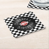 Record Player Rock N Roll Themed Birthday Party Rechteckiger Pappuntersetzer (angewinkelt)