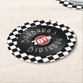 Record Player Rock N Roll Themed Birthday Party Runder Pappuntersetzer (Angewinkelt)