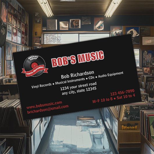 Record Shop Music Store Visitenkarte