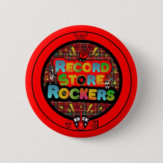 Record Store Rockers Button (Vorderseite)