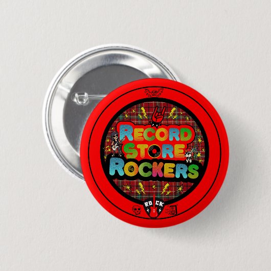 Record Store Rockers Button (Vorne & Hinten)