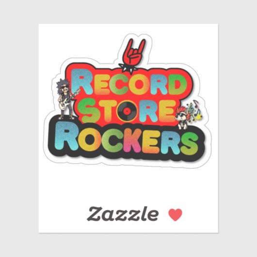 Record Store Rockers Logo Sticker (Blatt)