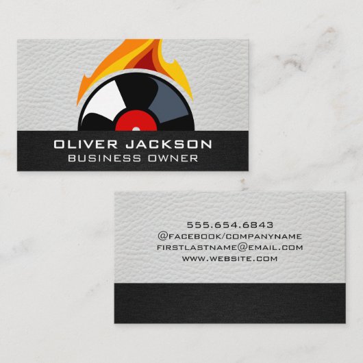 Record Vinyl Flame Visitenkarte (Vorne/Hinten)