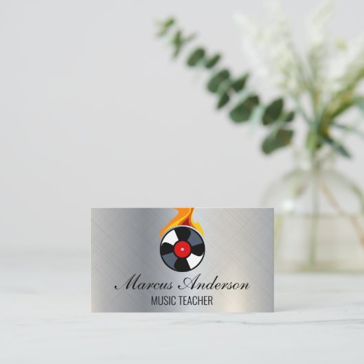 Record Vinyl Flame Visitenkarte (Stehend Vorderseite)