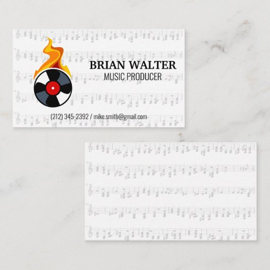 Record Vinyl Flame Visitenkarte (Vorne/Hinten)