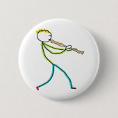 Recorder Playing Stickman Button (Vorderseite)