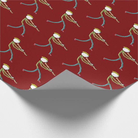 Recorder Playing Stickman Geschenkpapier (Ecke)