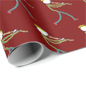 Recorder Playing Stickman Geschenkpapier (Rolleneckpunkt)