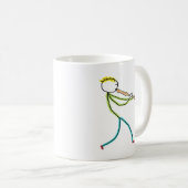 Recorder Playing Stickman Kaffeetasse (VorderseiteRechts)