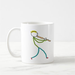 Recorder Playing Stickman Kaffeetasse
