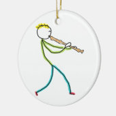 Recorder Playing Stickman Keramik Ornament (Links)