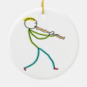 Recorder Playing Stickman Keramik Ornament (Hinten)