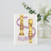 Recorder und Musik Postkarte (Stehend Vorderseite)