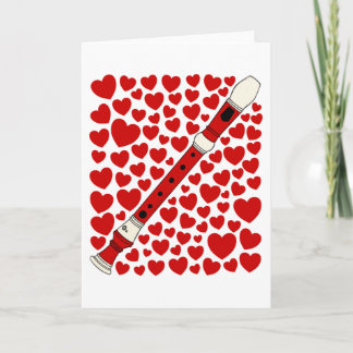 Recorder With Hearts Valentines Anniversary Card Feiertagskarte