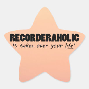 Recorderaholic Life Star Aufkleber