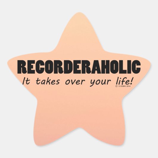 Recorderaholic Life Star Aufkleber (Vorderseite)