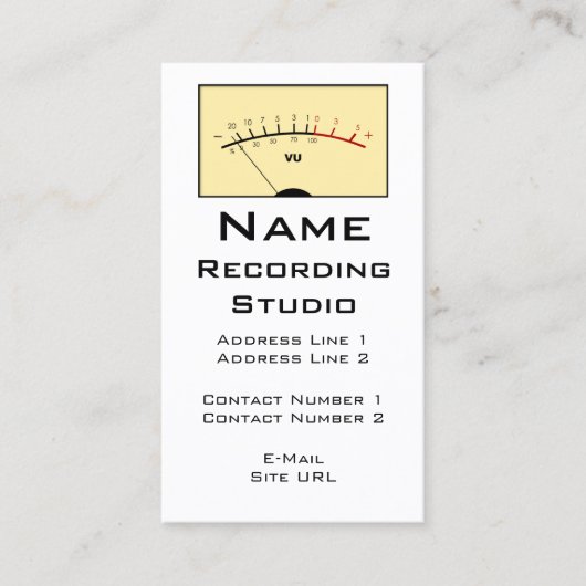 Recording Studio Business Card - Transparente kg Visitenkarte (Vorderseite)