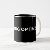 Recovering Optimist Minimalist Typographic Black  Zweifarbige Tasse (VorderseiteRechts)