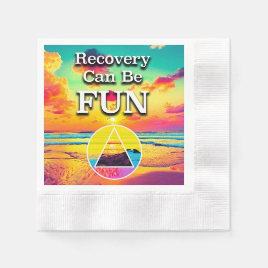 Recovery Can Be Fun Recovery Slogan Sunrise Serviette (Vorderseite)