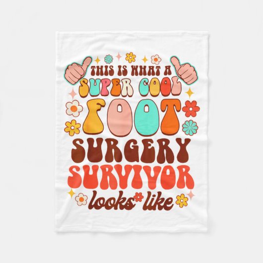 Recovery Funny Super A Cool Foot Surgery Survivor Fleecedecke (Vorderseite)