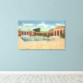 Recreation Bldg Räume Hof und Pool View Leinwanddruck (Insitu (Holzboden))