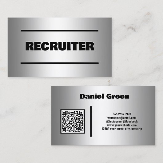 Recruiter Custom QR Business Card Visitenkarte (Vorne/Hinten)