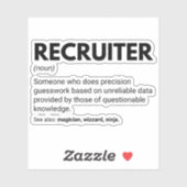 Recruiter Funny Definition Aufkleber (Blatt)