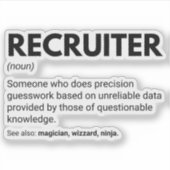 Recruiter Funny Definition Aufkleber (Vorderseite)