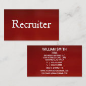 Recruiter Red Business Card Visitenkarte (Vorne/Hinten)