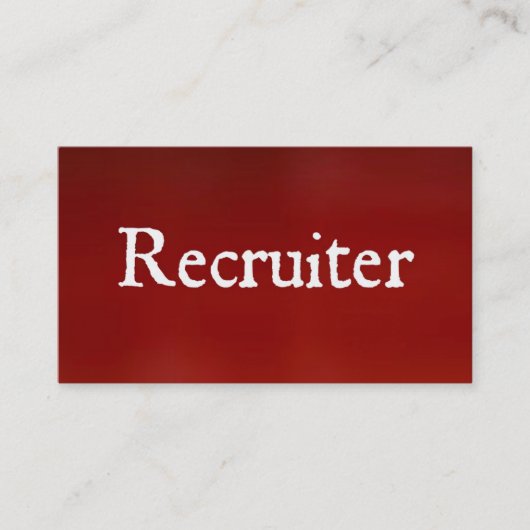 Recruiter Red Business Card Visitenkarte (Vorderseite)