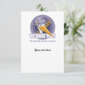 Recruting Baby Shower Einladung (Stehend Vorderseite)