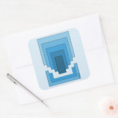 Rectangle Abstract in Blue Quadratischer Aufkleber (Umschlag)
