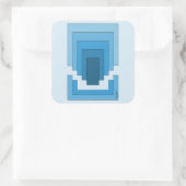 Rectangle Abstract in Blue Quadratischer Aufkleber (Tasche)