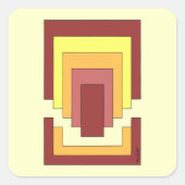 Rectangle Abstract Multicolor (70s Style) Quadratischer Aufkleber (Vorderseite)