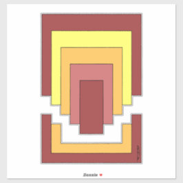 Rectangle Abstrakt Multicolor (70er Style) Aufkleber
