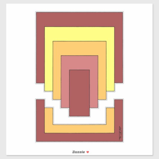 Rectangle Abstrakt Multicolor (70er Style) Aufkleber (Blatt)