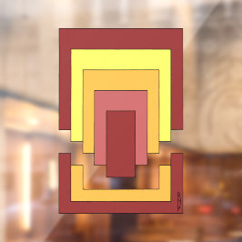 Rectangle Abstrakt Multicolor (70er Style) Fensteraufkleber