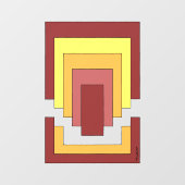 Rectangle Abstrakt Multicolor (70er Style) Fensteraufkleber (Blatt)