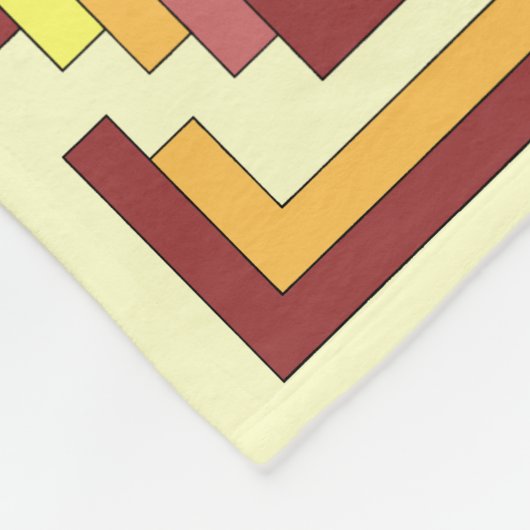 Rectangle Abstrakt Multicolor (70er Style) Fleecedecke (Ecke)
