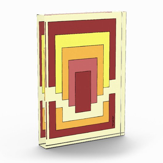 Rectangle Abstrakt Multicolor (70er Style) Fotoblock (Links)