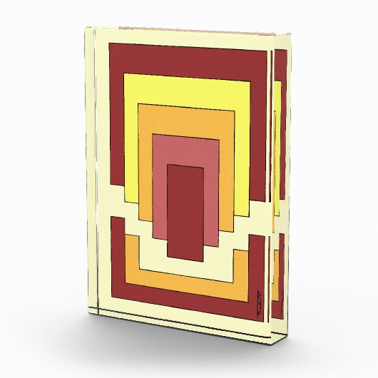 Rectangle Abstrakt Multicolor (70er Style) Fotoblock (Rechts)