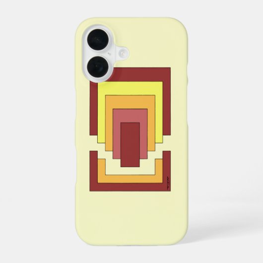 Rectangle Abstrakt Multicolor (70er Style) iPhone 16 Hülle (Rückseite)