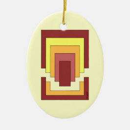 Rectangle Abstrakt Multicolor (70er Style) Keramik Ornament