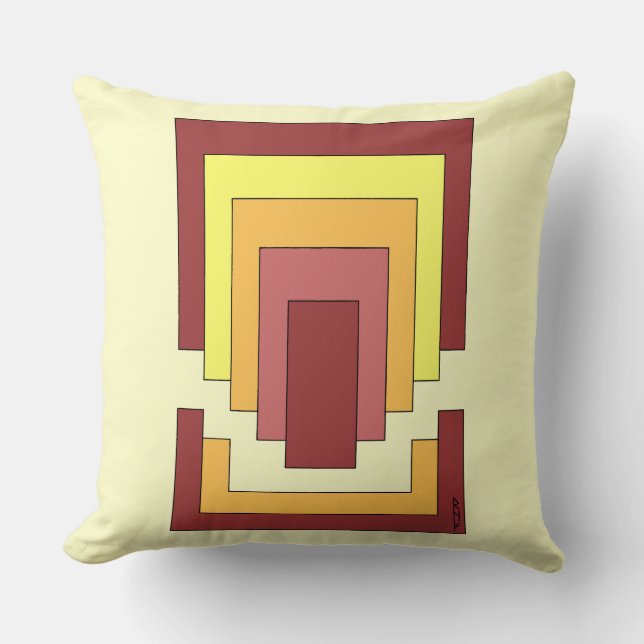 Rectangle Abstrakt Multicolor (70er Style) Kissen (Vorderseite)