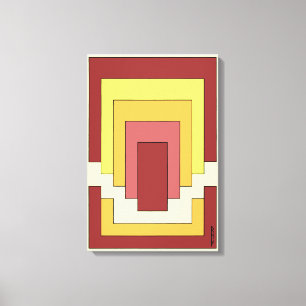 Rectangle Abstrakt Multicolor (70er Style) Leinwanddruck