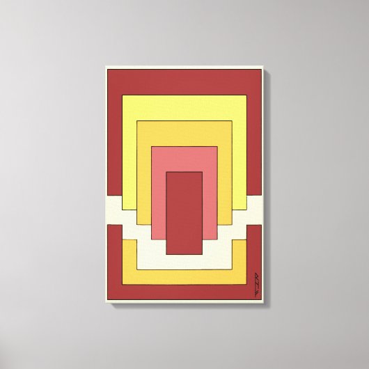 Rectangle Abstrakt Multicolor (70er Style) Leinwanddruck (Vorderseite)