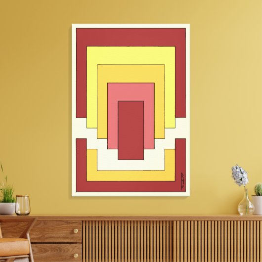 Rectangle Abstrakt Multicolor (70er Style) Leinwanddruck (Insitu (Wohnzimmer))