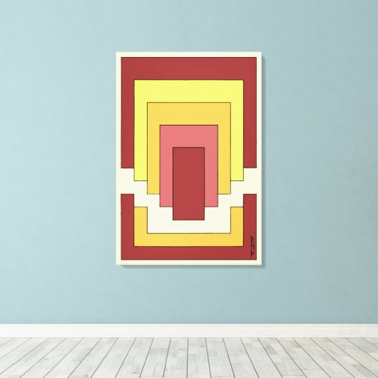 Rectangle Abstrakt Multicolor (70er Style) Leinwanddruck (Insitu (Holzboden))